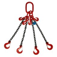 Lanț ridicare pentru macara cu carlige de scurtare - 8 mm - 4 brat - 3 tone